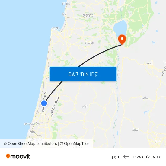 מפת מ.א. לב השרון למעגן