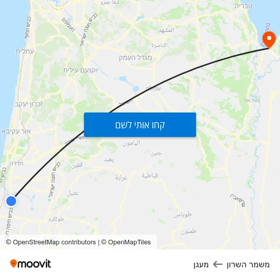מפת משמר השרון למעגן