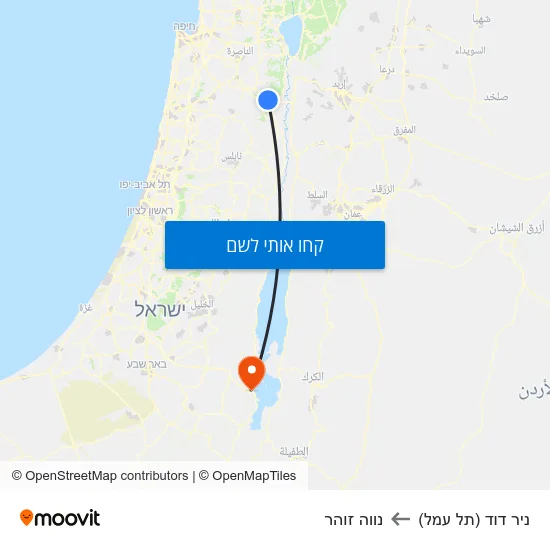 מפת ניר דוד (תל עמל) לנווה זוהר