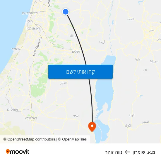 מפת מ.א. שומרון לנווה זוהר