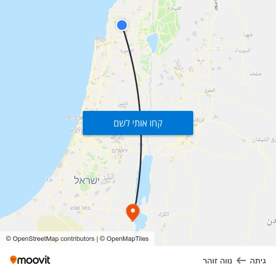 מפת גיתה לנווה זוהר