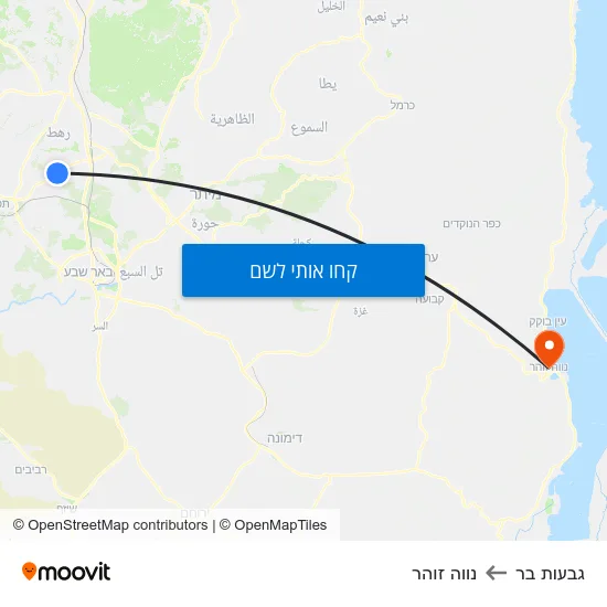 מפת גבעות בר לנווה זוהר
