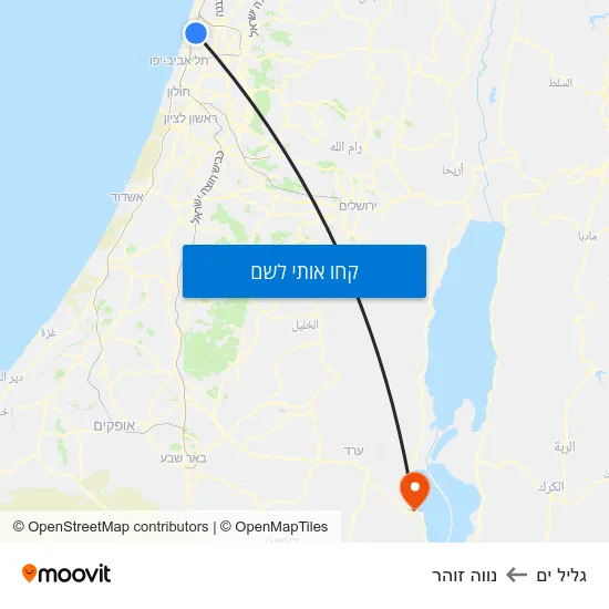 מפת גליל ים לנווה זוהר