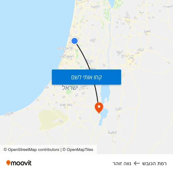 מפת רמת הכובש לנווה זוהר