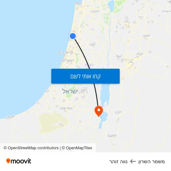 מפת משמר השרון לנווה זוהר
