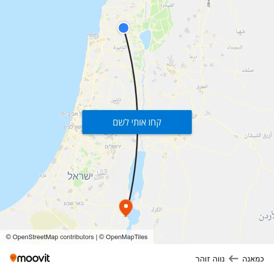 מפת כמאנה לנווה זוהר