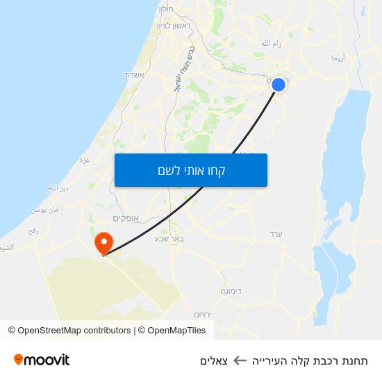 מפת תחנת רכבת קלה העירייה לצאלים