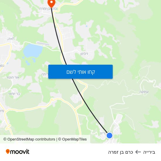 מפת בירייה לכרם בן זמרה