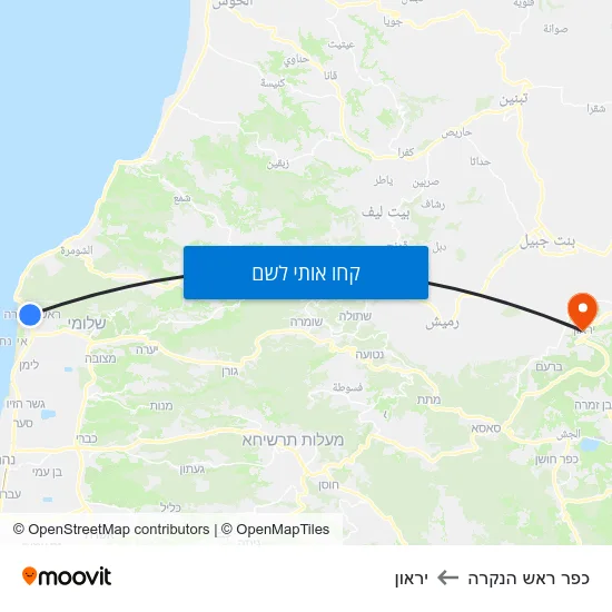 מפת כפר ראש הנקרה ליראון