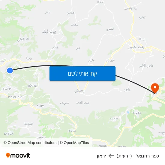 מפת כפר רוזנואלד (זרעית) ליראון