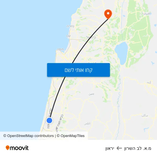 מפת מ.א. לב השרון ליראון