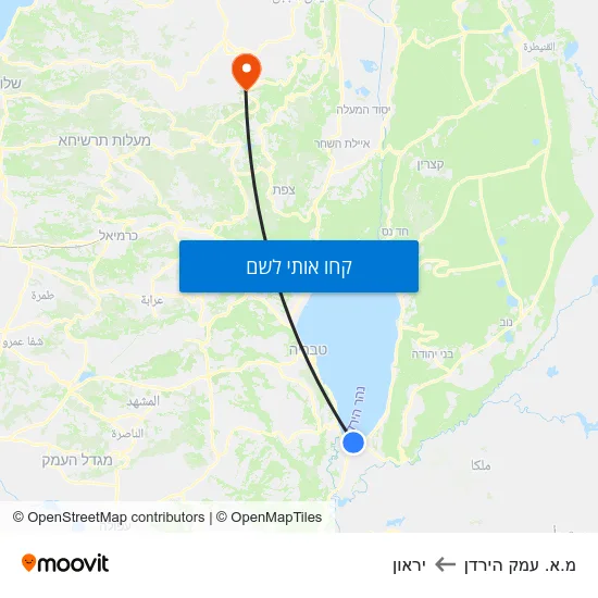 מפת מ.א. עמק הירדן ליראון