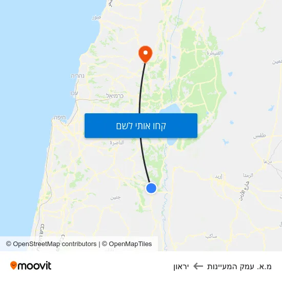 מפת מ.א. עמק המעיינות ליראון