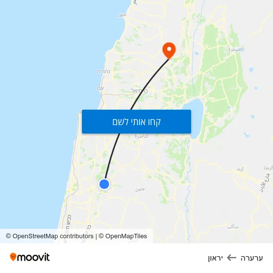 מפת ערערה ליראון