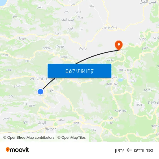 מפת כפר ורדים ליראון