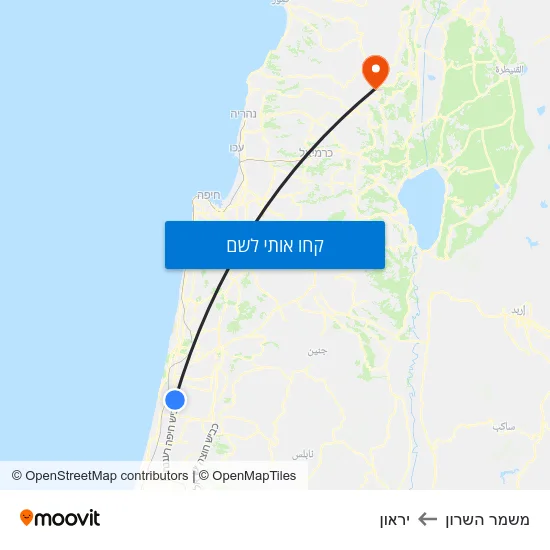 מפת משמר השרון ליראון