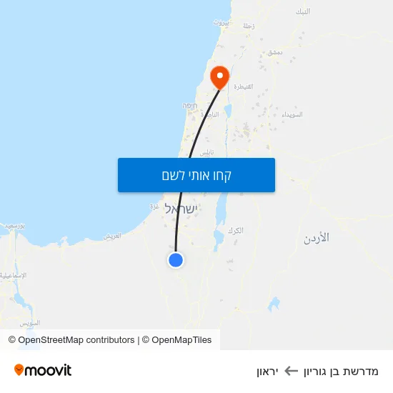 מפת מדרשת בן גוריון ליראון