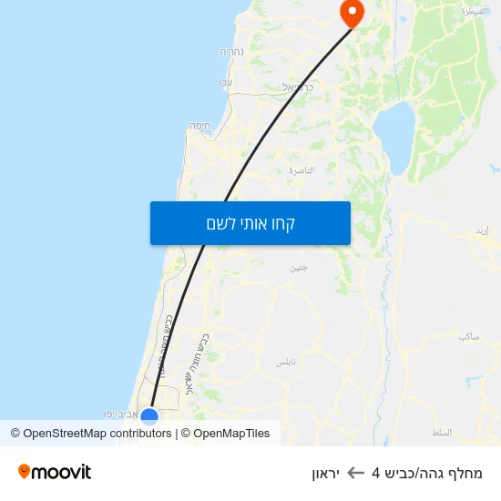מפת מחלף גהה/כביש 4 ליראון