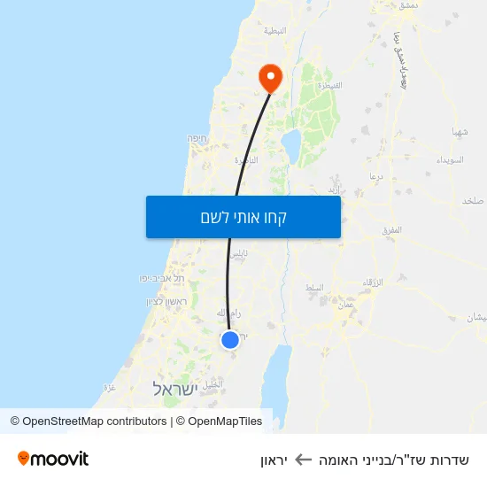 מפת שדרות שז''ר/בנייני האומה ליראון