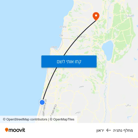 מפת מחלף נתניה ליראון