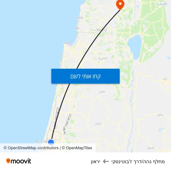 מפת מחלף גהה/דרך ז'בוטינסקי ליראון