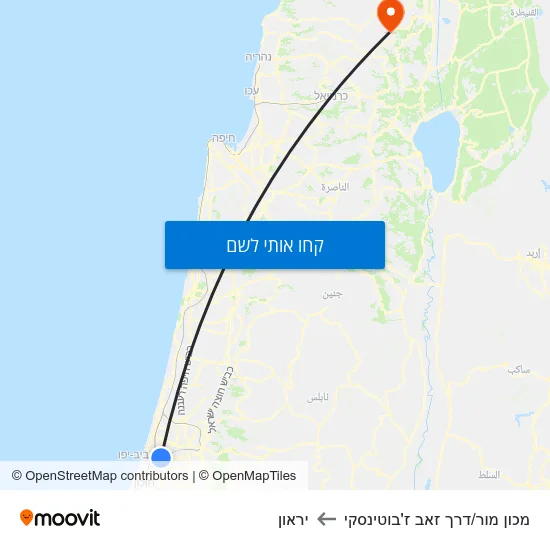 מפת מכון מור/דרך זאב ז'בוטינסקי ליראון