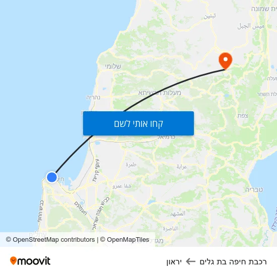 מפת רכבת חיפה בת גלים ליראון