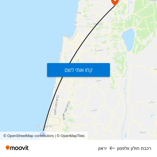 מפת רכבת חולון וולפסון ליראון