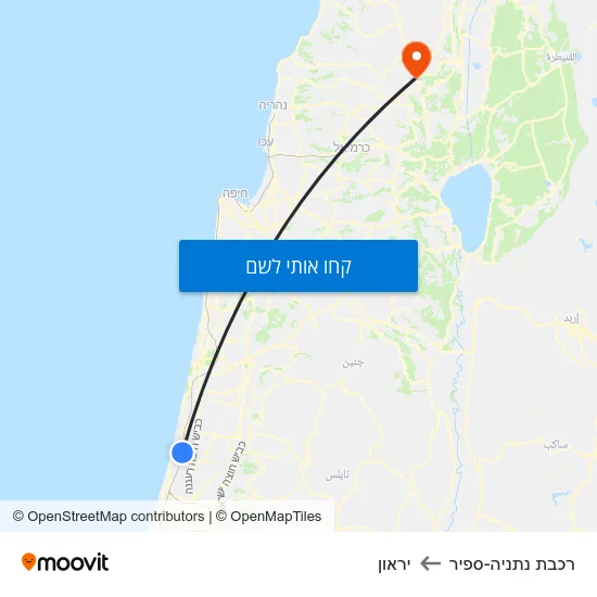 מפת רכבת נתניה-ספיר ליראון
