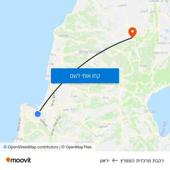 מפת רכבת מרכזית המפרץ ליראון