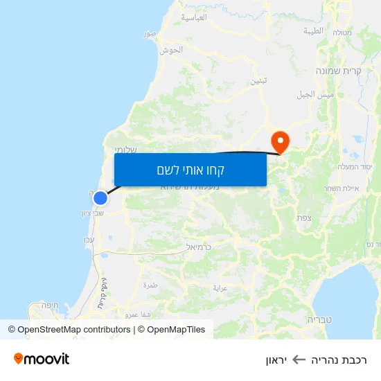 מפת רכבת נהריה ליראון