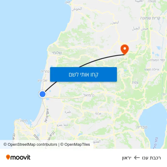 מפת רכבת עכו ליראון