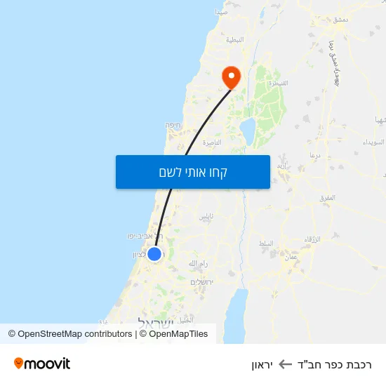 מפת רכבת כפר חב"ד ליראון