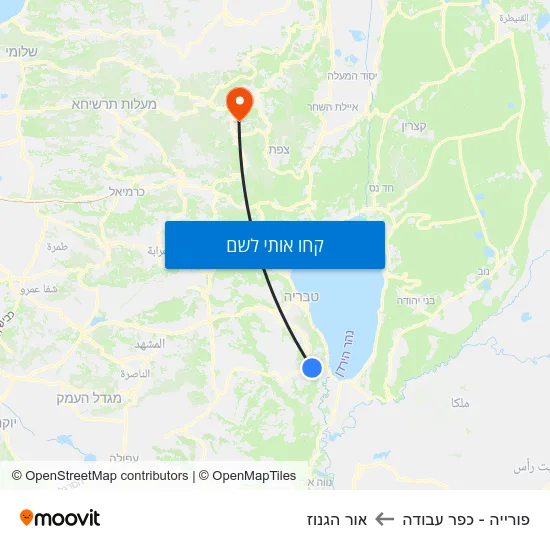 מפת פורייה - כפר עבודה לאור הגנוז