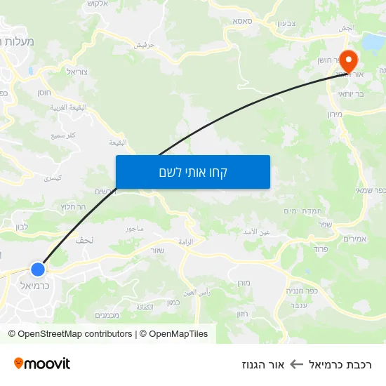 מפת רכבת כרמיאל לאור הגנוז