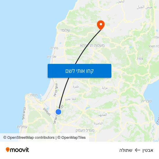 מפת אבטין לשתולה