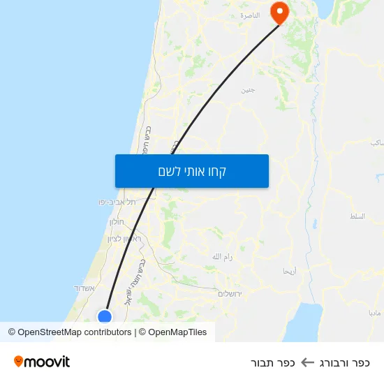 מפת כפר ורבורג לכפר תבור