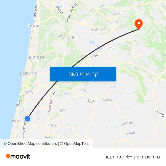 מפת מדרשת רופין לכפר תבור