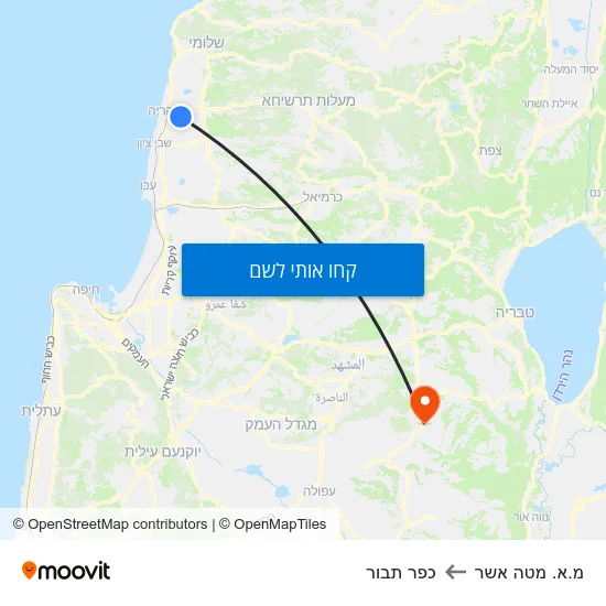 מפת מ.א. מטה אשר לכפר תבור