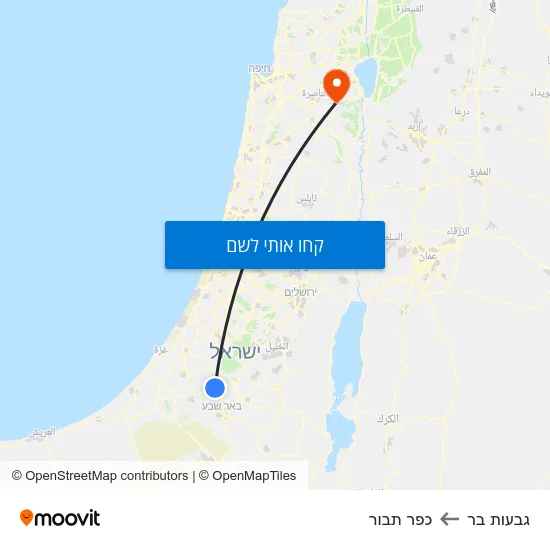 מפת גבעות בר לכפר תבור