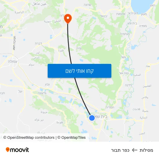 מפת מסילות לכפר תבור