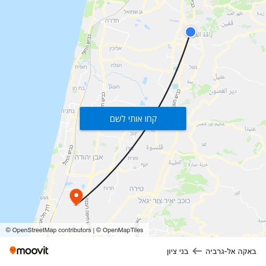 מפת באקה אל-גרביה לבני ציון