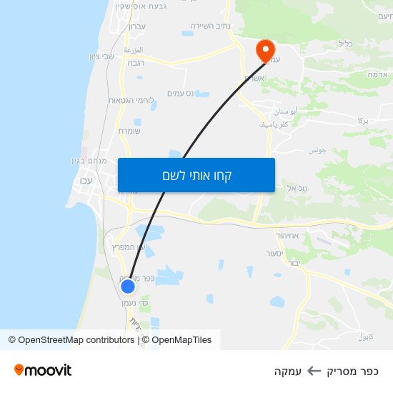 מפת כפר מסריק לעמקה