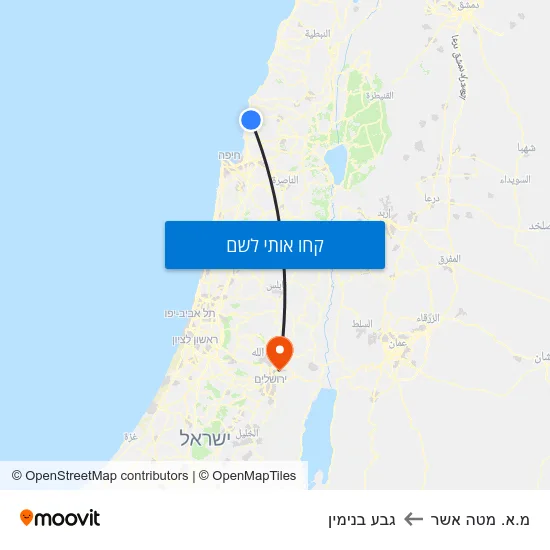 מפת מ.א. מטה אשר לגבע בנימין