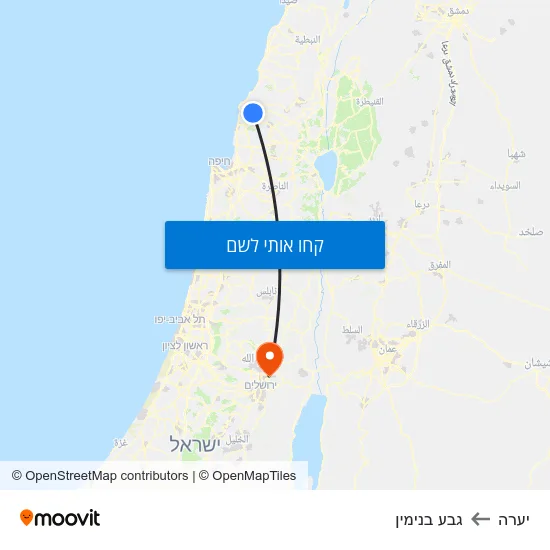 מפת יערה לגבע בנימין