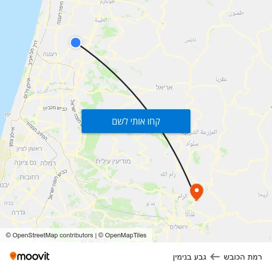 מפת רמת הכובש לגבע בנימין