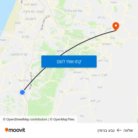 מפת שלווה לגבע בנימין