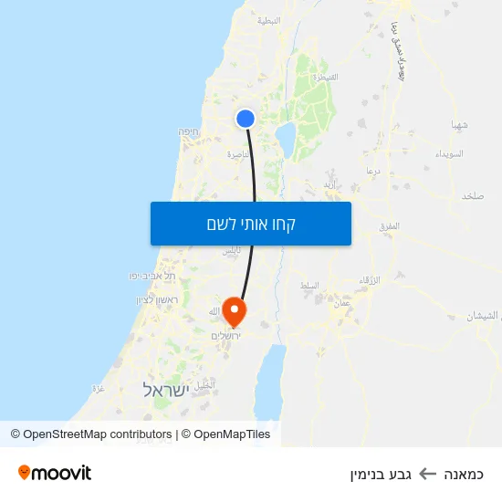 מפת כמאנה לגבע בנימין