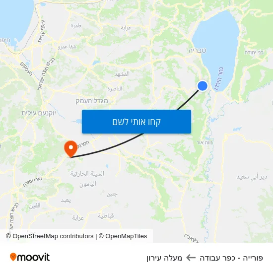 מפת פורייה - כפר עבודה למעלה עירון