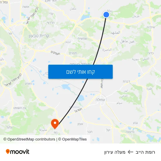 מפת רומת הייב למעלה עירון
